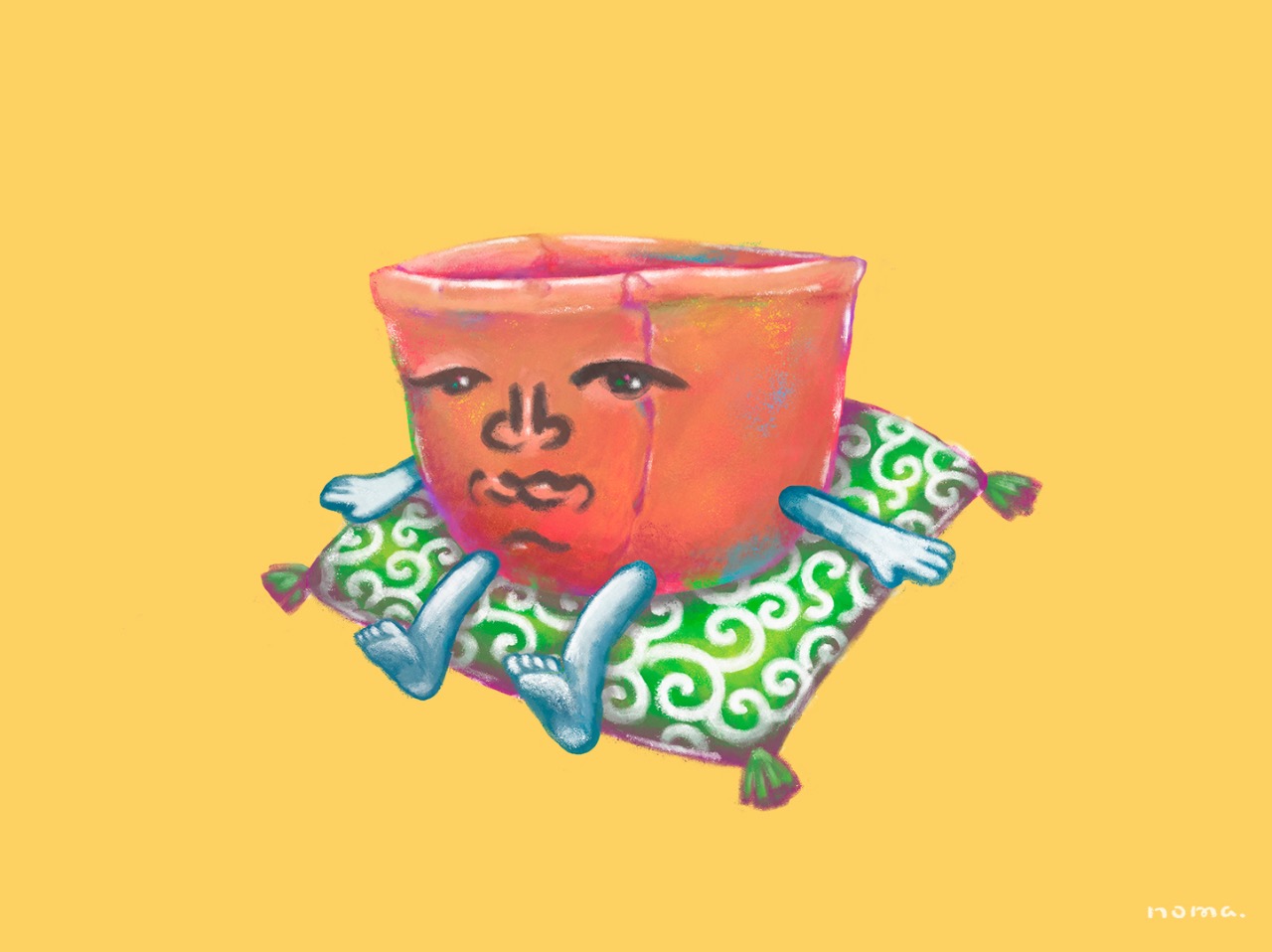 デジタルアート（人面墨書土器）
