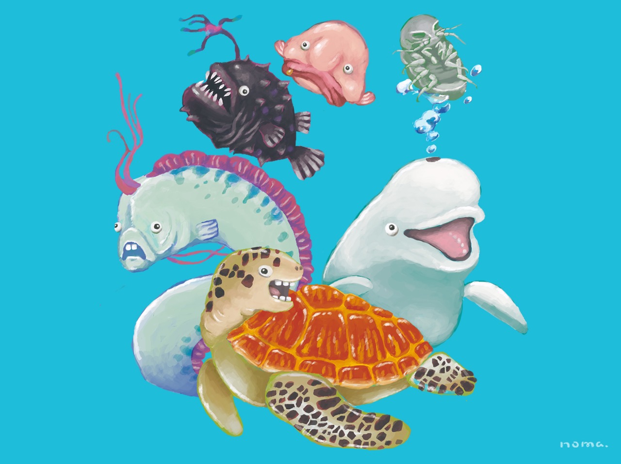 デジタルアート（海の生き物）